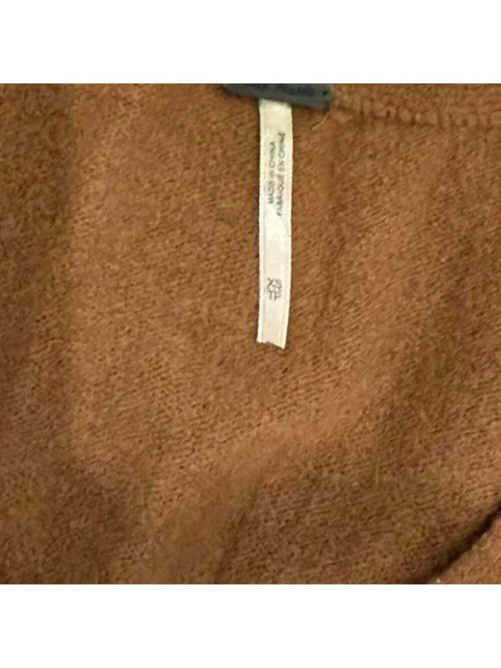 brown v neck free people sweater